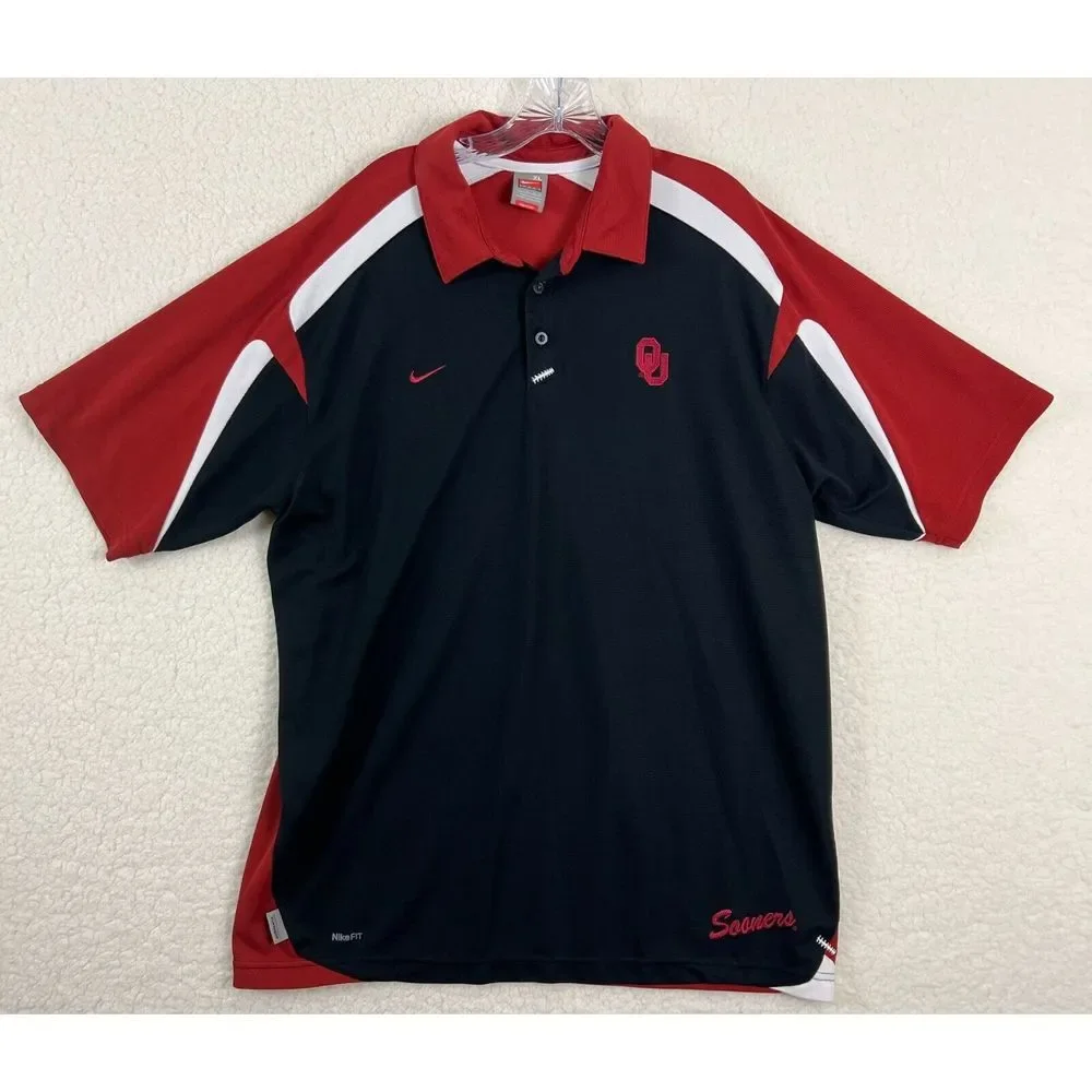 OU Polo Mens Extra‎ Large Nike Dri-Fit University of Oklahoma Football Sooners